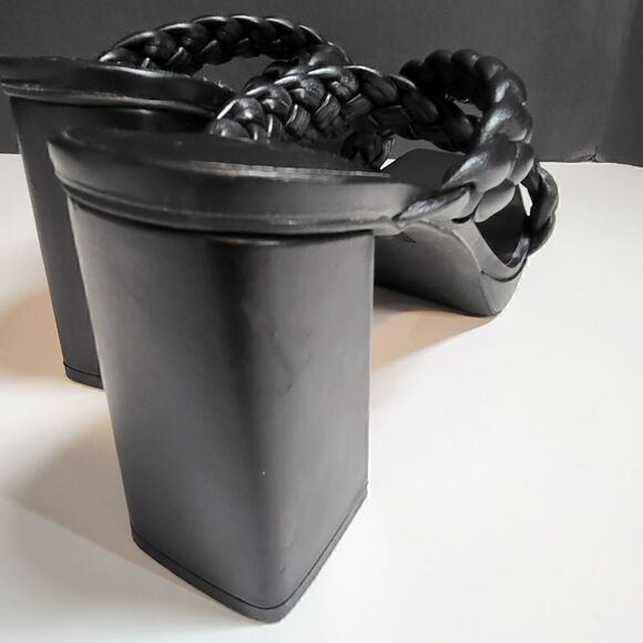 Anne Klein Black Open Toe High Heeled Sandals - Picture 8 of 9